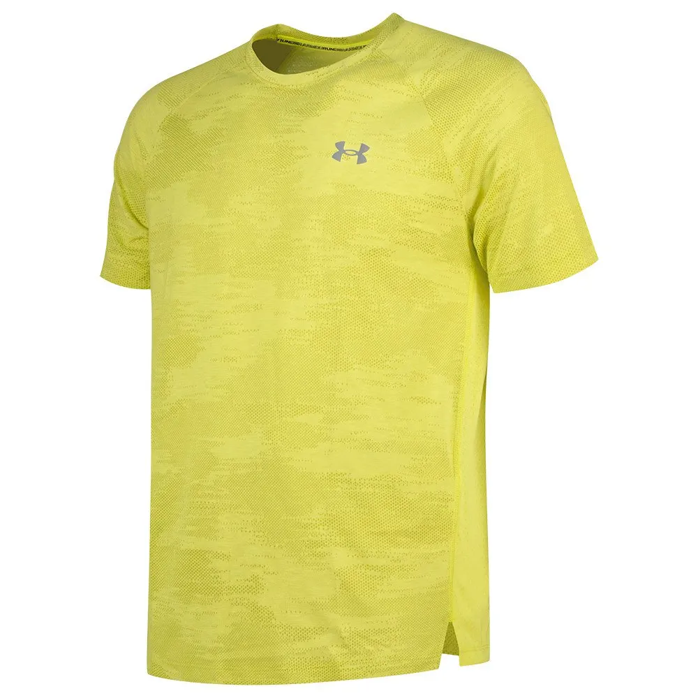 Under Armour Streaker Speedcamo Kortarmet T-skjorte male, Lime yellow 743 / reflective 960