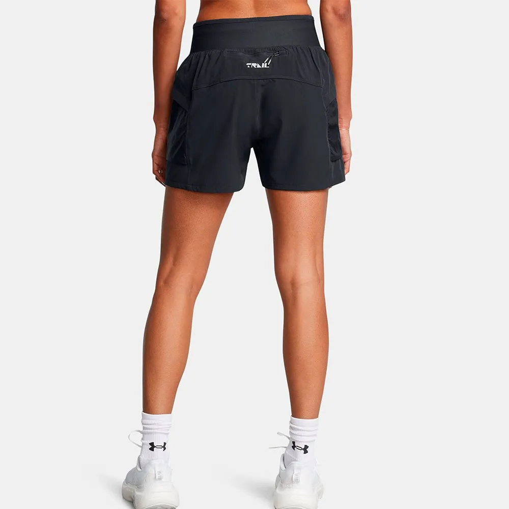 Under Armour Trail Run Shorts female, Anthracite / anthracite / reflective