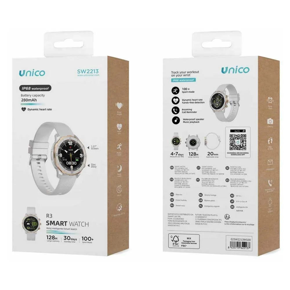 Unico Sw2213 1.27´´ Smartklokke, White Unico Sw2213 1.27´´ Smartklokke, White