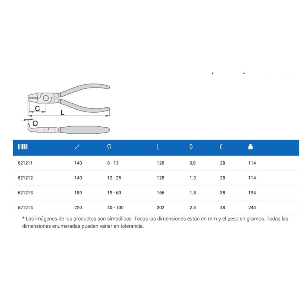 Unior Bike Tools Circlip Curved Tang, Blue, One Size