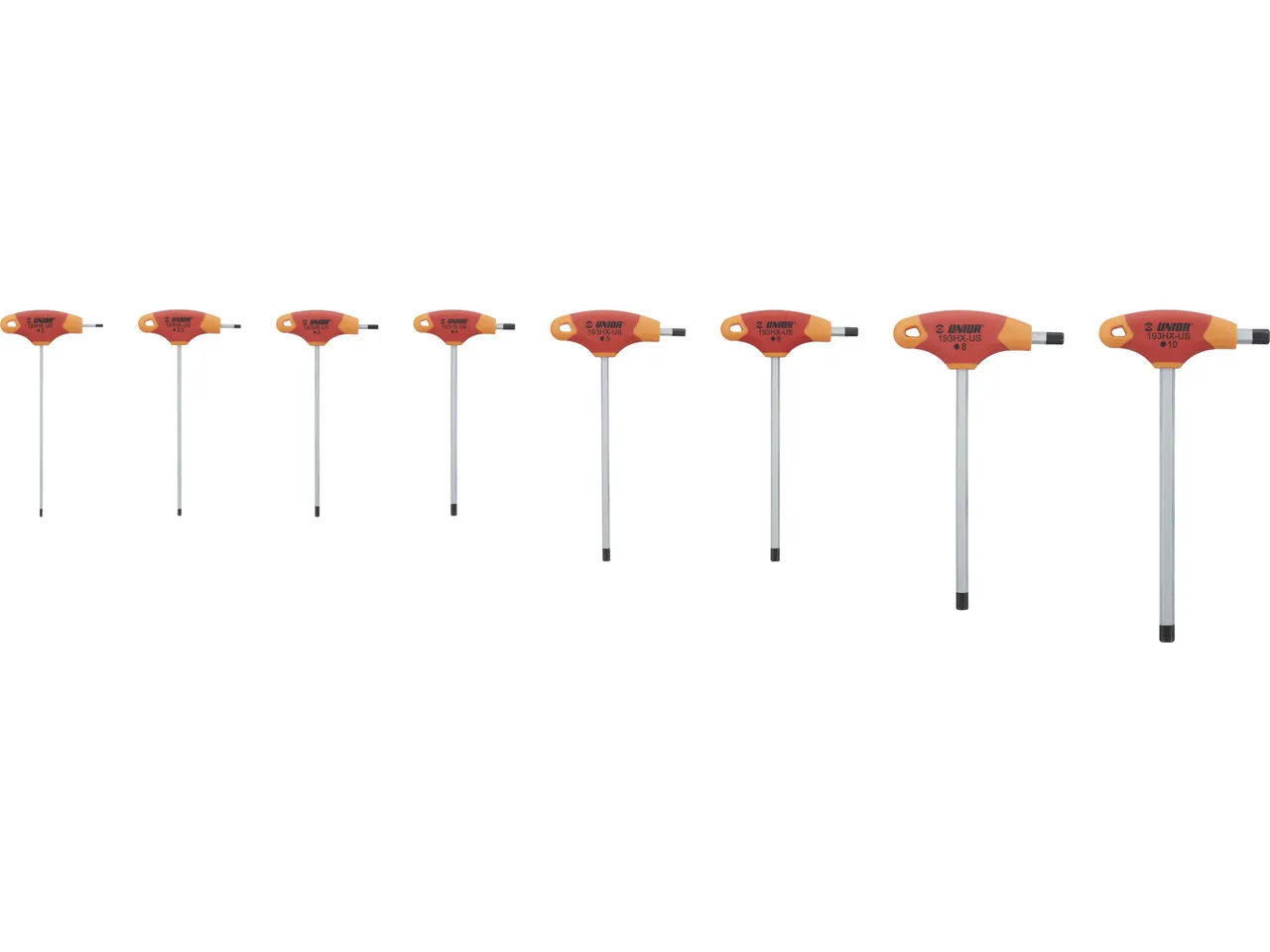 Unior Bike Tools Innensechskant-Stiftschlüsselset mit T-Griff 193HX, Red / orange, One Size