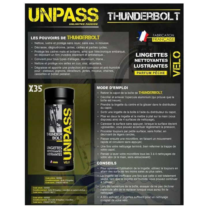 Unpass Thunderbolt Mikrofiber Baize 35 Enheter, Black / yellow, One Size