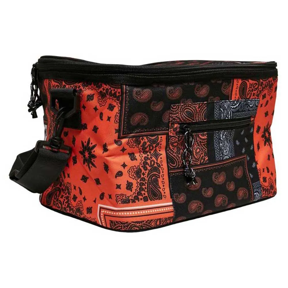Urban Classics Patchwork Print Kjølebag, Black / orange, One Size Urban Classics Patchwork Print Kjølebag, Black / orange, One Size
