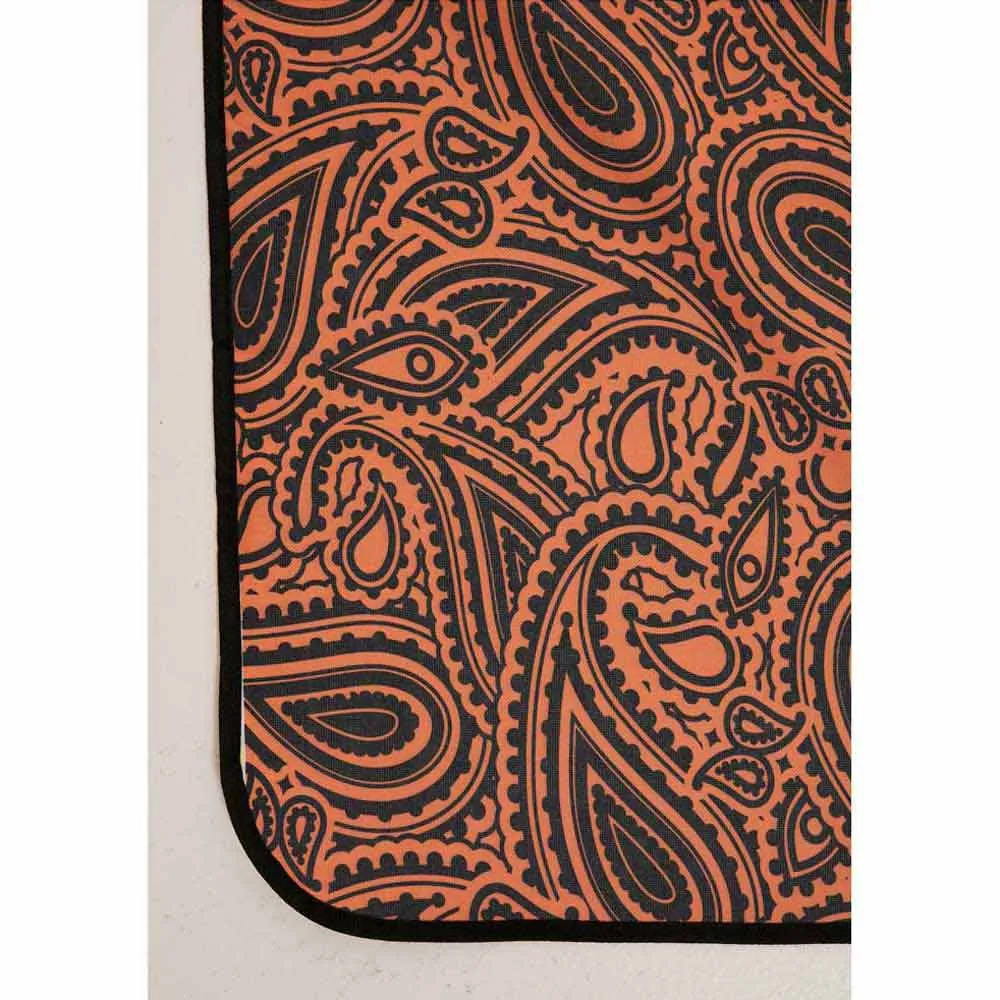 Urban Classics Patchwork Print Teppe, Black / orange