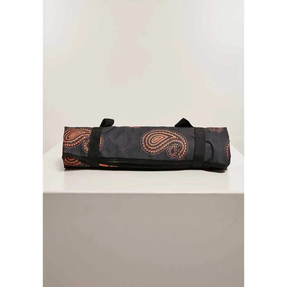 Urban Classics Patchwork Print Teppe, Black / orange