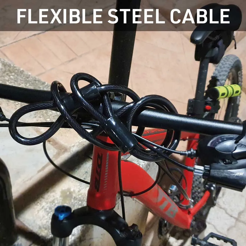 Urban Security Bracket Bk03+cable 120 U-lås, Black / yellow, 120cm