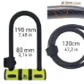 Urban Security Bracket Bk03+cable 120 U-lås, Black / yellow, 120cm