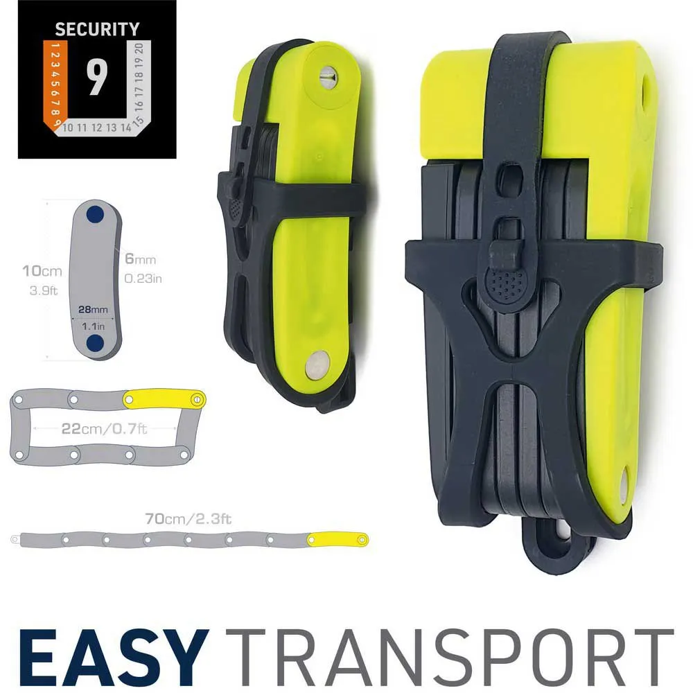 Urban Security Ur469y Foldelås, Black / yellow, 70cm Urban Security Ur469y Foldelås, Black / yellow, 70cm