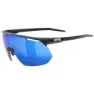 Uvex Pace One Solbriller, Black matt, Supravision Mirror Blue/CAT3