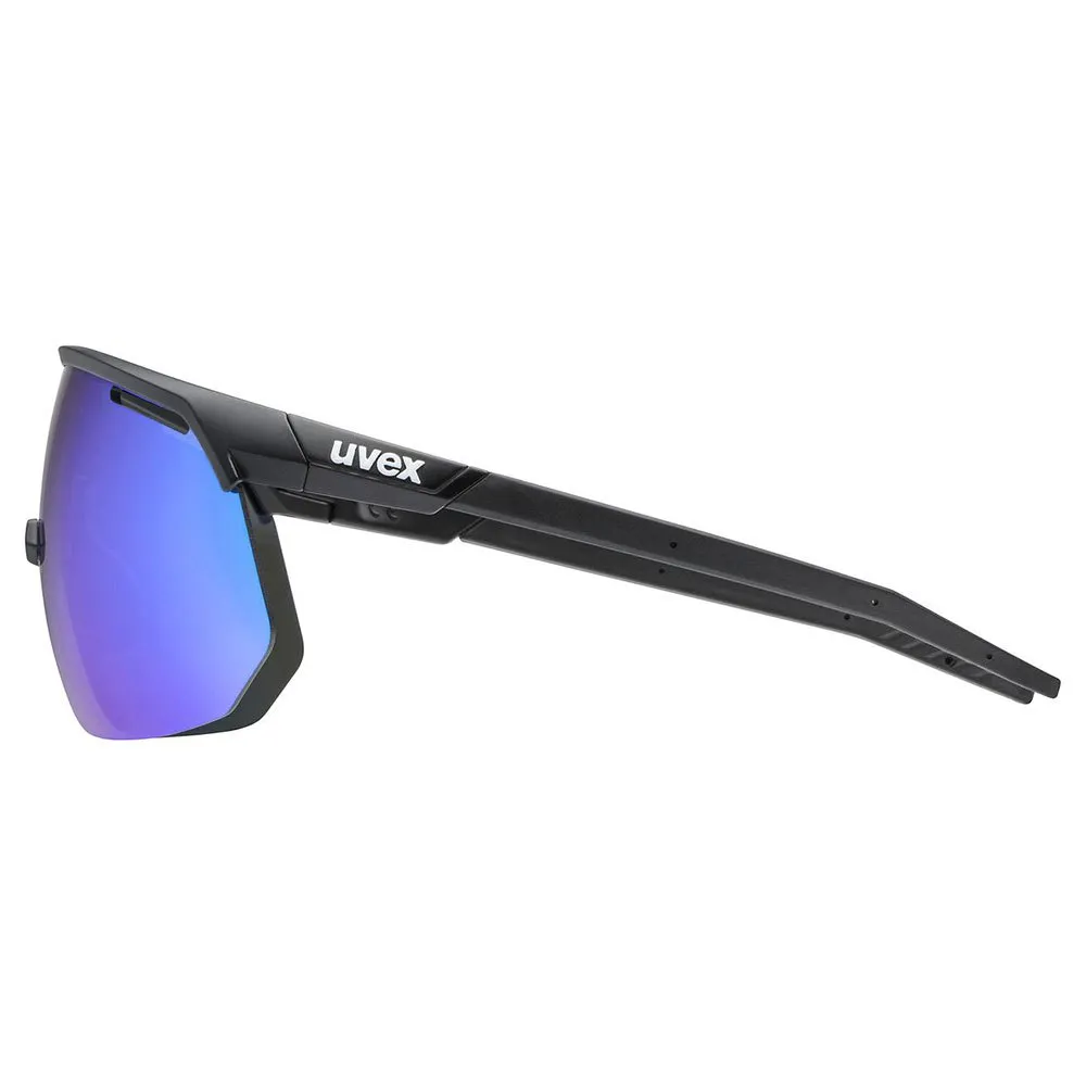 Uvex Pace One Solbriller, Black matt, Supravision Mirror Blue/CAT3