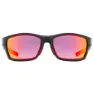 Uvex Sportstyle 232 Polarvision Speilvendte Polariserte Solbriller, Black matte / red, Mirror Red/CAT3