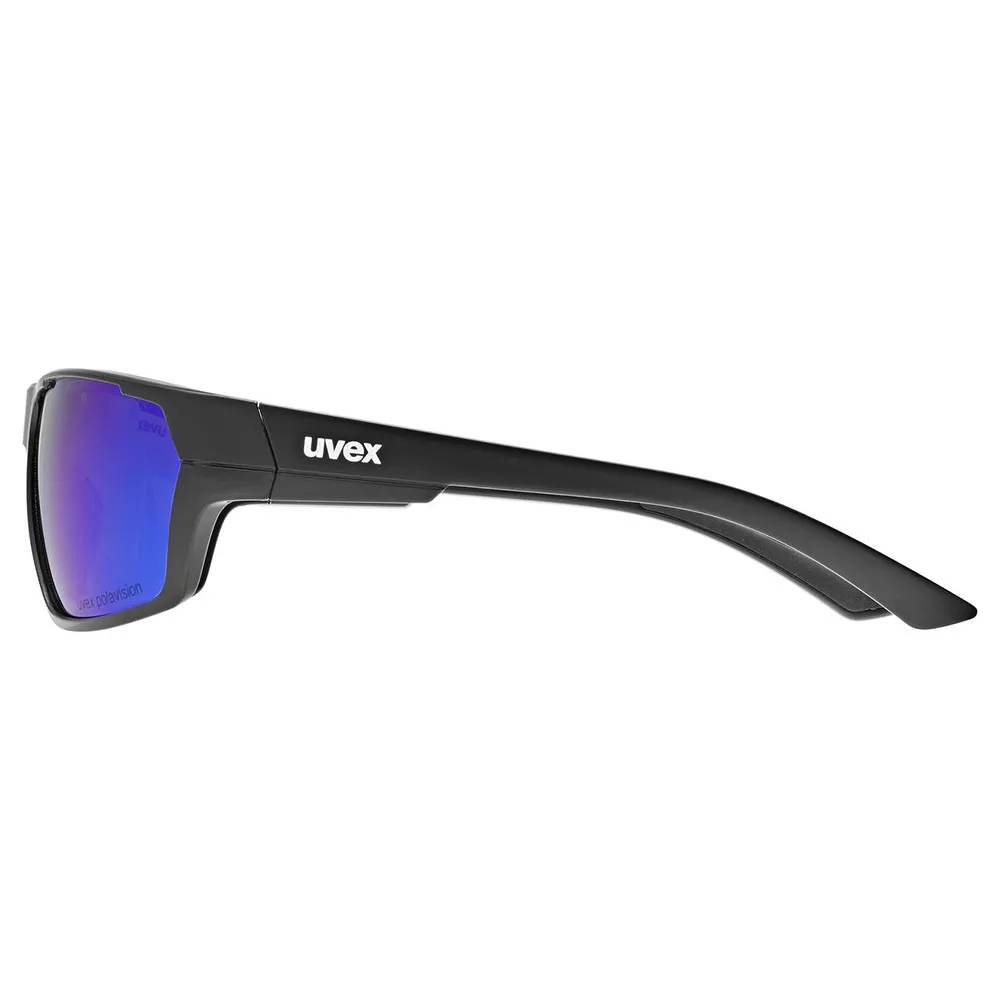 Uvex Sportstyle 233 Polariserte Solbriller, Black matt, Polavision Mirror Green/CAT3