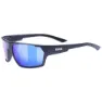 Uvex Sportstyle 233 Polavision Polariserte Solbriller, Deep space matt, Polavision Mirror Blue/CAT3