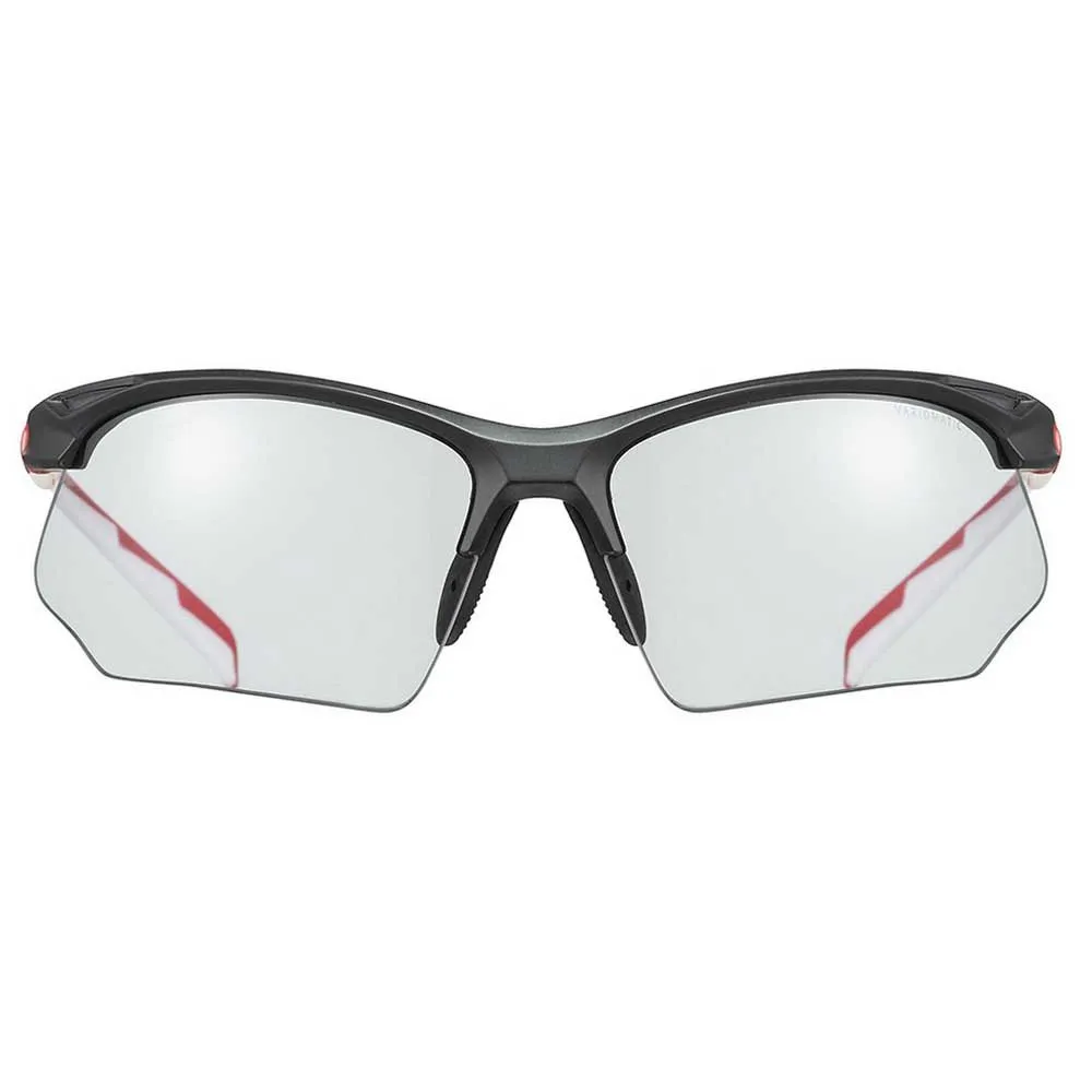 Uvex Sportstyle 802 Vario Speilbelagte Fotokromatiske Solbriller, Black / red, Silver Mirror/CAT1-3