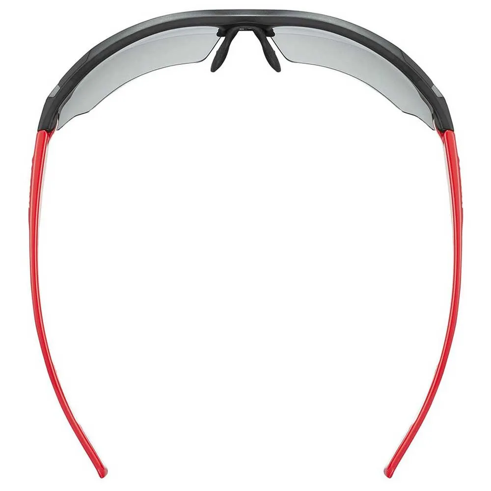 Uvex Sportstyle 802 Vario Speilbelagte Fotokromatiske Solbriller, Black / red, Silver Mirror/CAT1-3