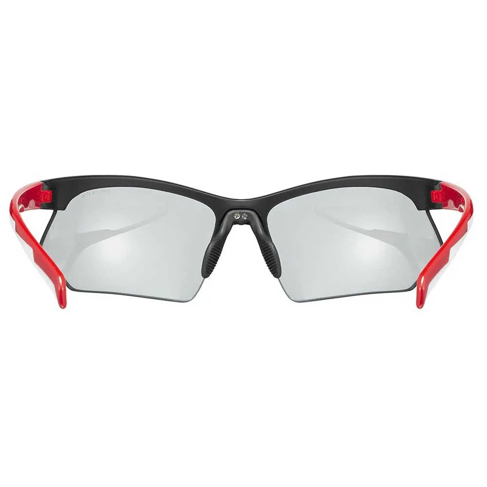 Uvex Sportstyle 802 Vario Speilbelagte Fotokromatiske Solbriller, Black / red, Silver Mirror/CAT1-3