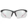 Uvex Sportstyle 802 Vario Speilbelagte Fotokromatiske Solbriller, Black / red, Silver Mirror/CAT1-3