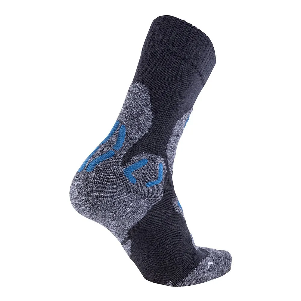 UYN Winter Merino Sokker, Anthracite melange / petrol blue