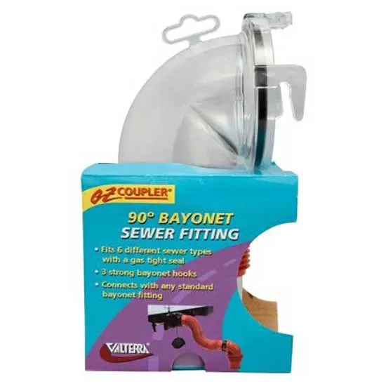 Valterra Ez Coupler 90° Sanitær Kloakk-kobling, Clear, One Size