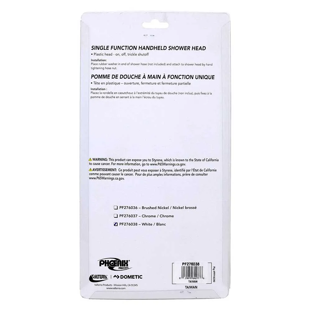Valterra Hånddusj, White, One Size