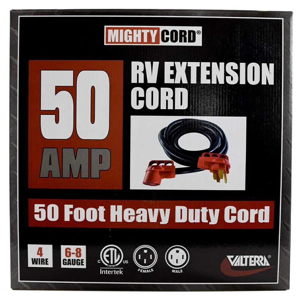 Valterra Mighty Cord Elektrisk Skjøteledning 15.24 M 50a, Black / red, One Size Valterra Mighty Cord Elektrisk Skjøteledning 15.24 M 50a, Black / red, One Size
