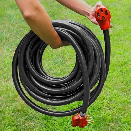 Valterra Mighty Cord Elektrisk Skjøteledning 15.24 M 50a, Black / red, One Size Valterra Mighty Cord Elektrisk Skjøteledning 15.24 M 50a, Black / red, One Size
