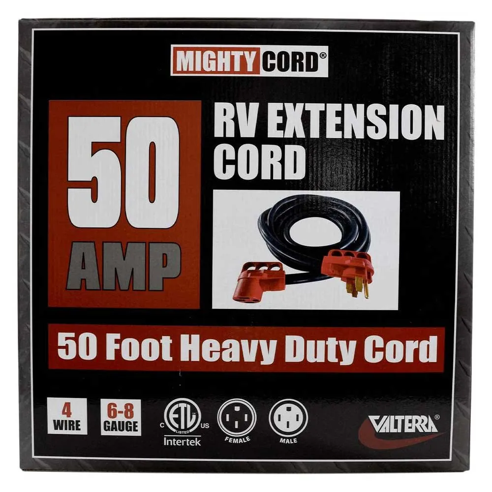Valterra Mighty Cord Elektrisk Skjøteledning 15.24 M 50a, Black / red, One Size Valterra Mighty Cord Elektrisk Skjøteledning 15.24 M 50a, Black / red, One Size