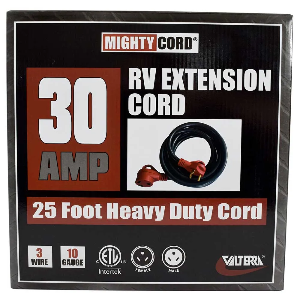 Valterra Mighty Cord Elektrisk Skjøteledning 7.62 M 30a, Black / red, One Size
