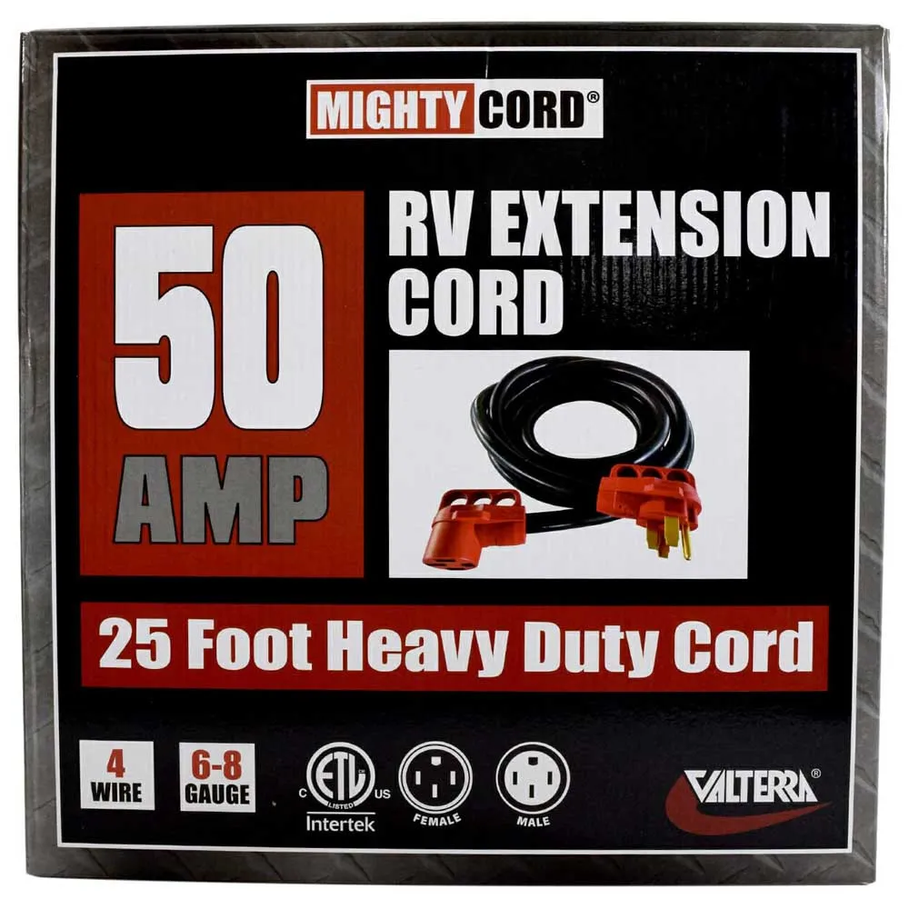 Valterra Mighty Cord Elektrisk Skjøteledning 7.62 M 50a, Black / red, One Size Valterra Mighty Cord Elektrisk Skjøteledning 7.62 M 50a, Black / red, One Size