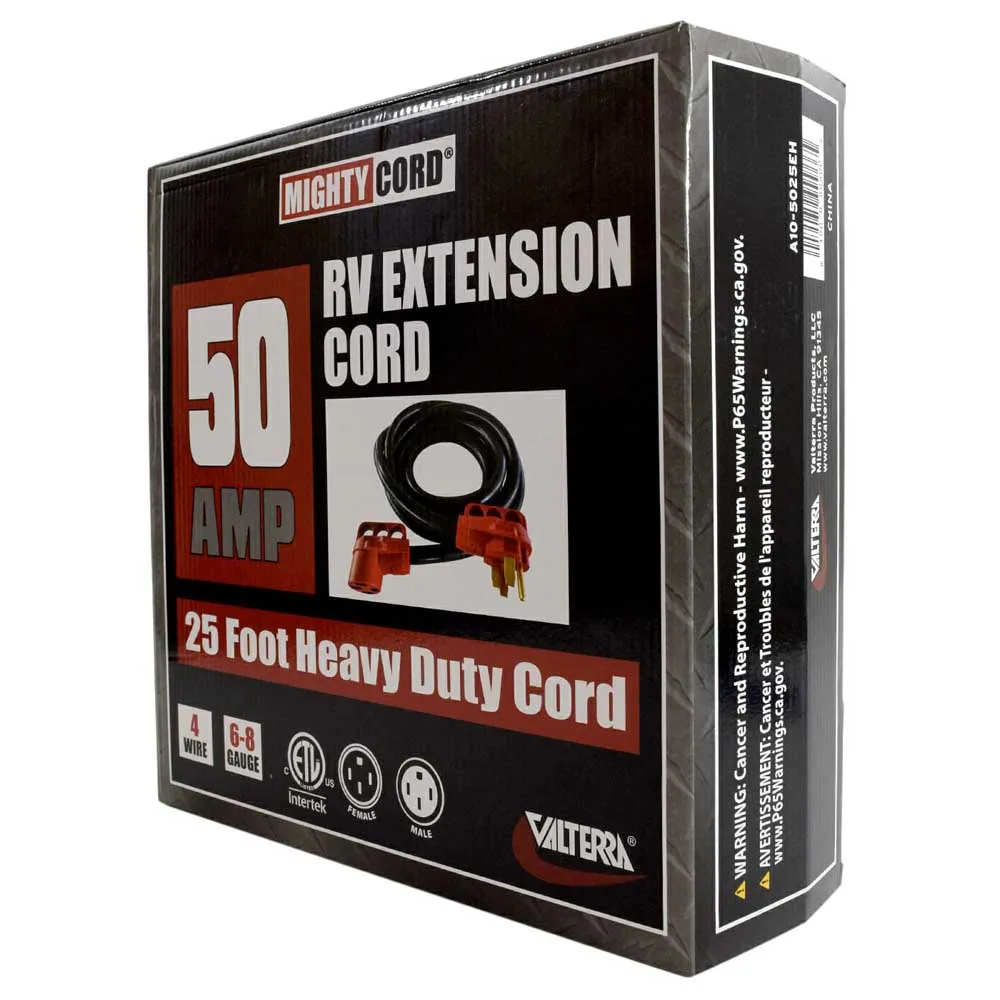 Valterra Mighty Cord Elektrisk Skjøteledning 7.62 M 50a, Black / red, One Size Valterra Mighty Cord Elektrisk Skjøteledning 7.62 M 50a, Black / red, One Size