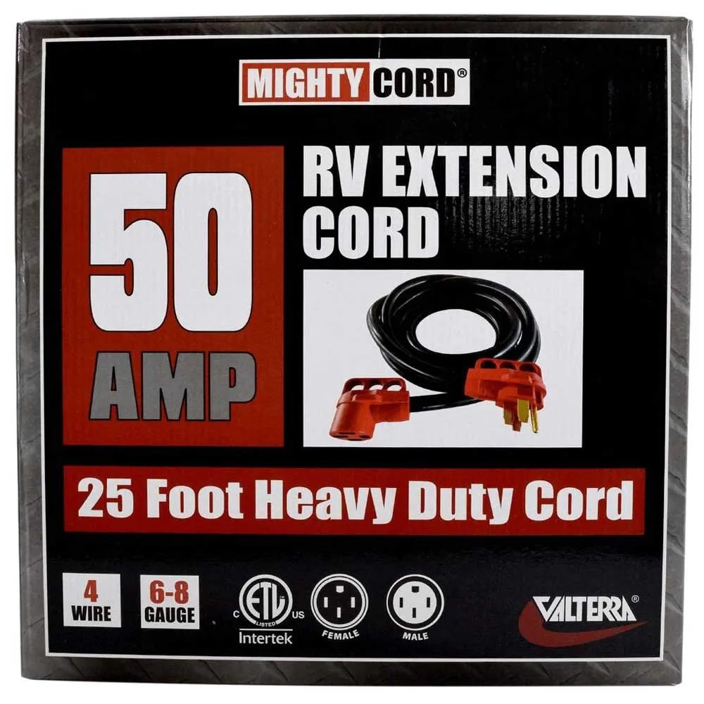 Valterra Mighty Cord Elektrisk Skjøteledning 7.62 M 50a, Black / red, One Size Valterra Mighty Cord Elektrisk Skjøteledning 7.62 M 50a, Black / red, One Size