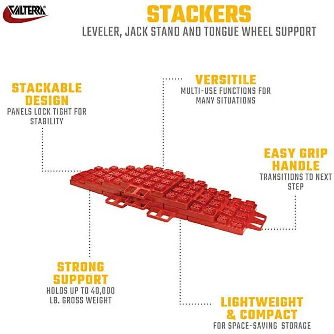 Valterra Stableavretter Med Pose 10 Enheter, Red, One Size