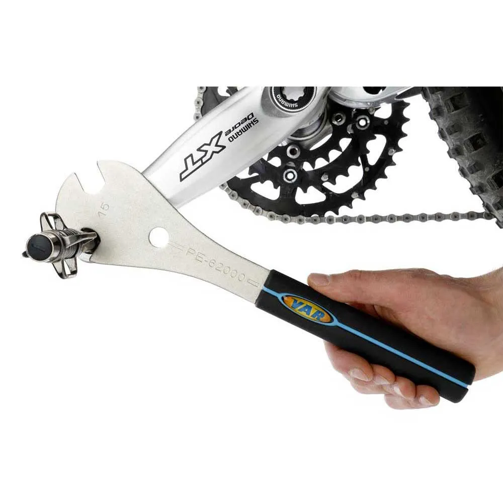 VAR Premium Pedal Wrench Pedalnøkkel, Silver / black, One Size