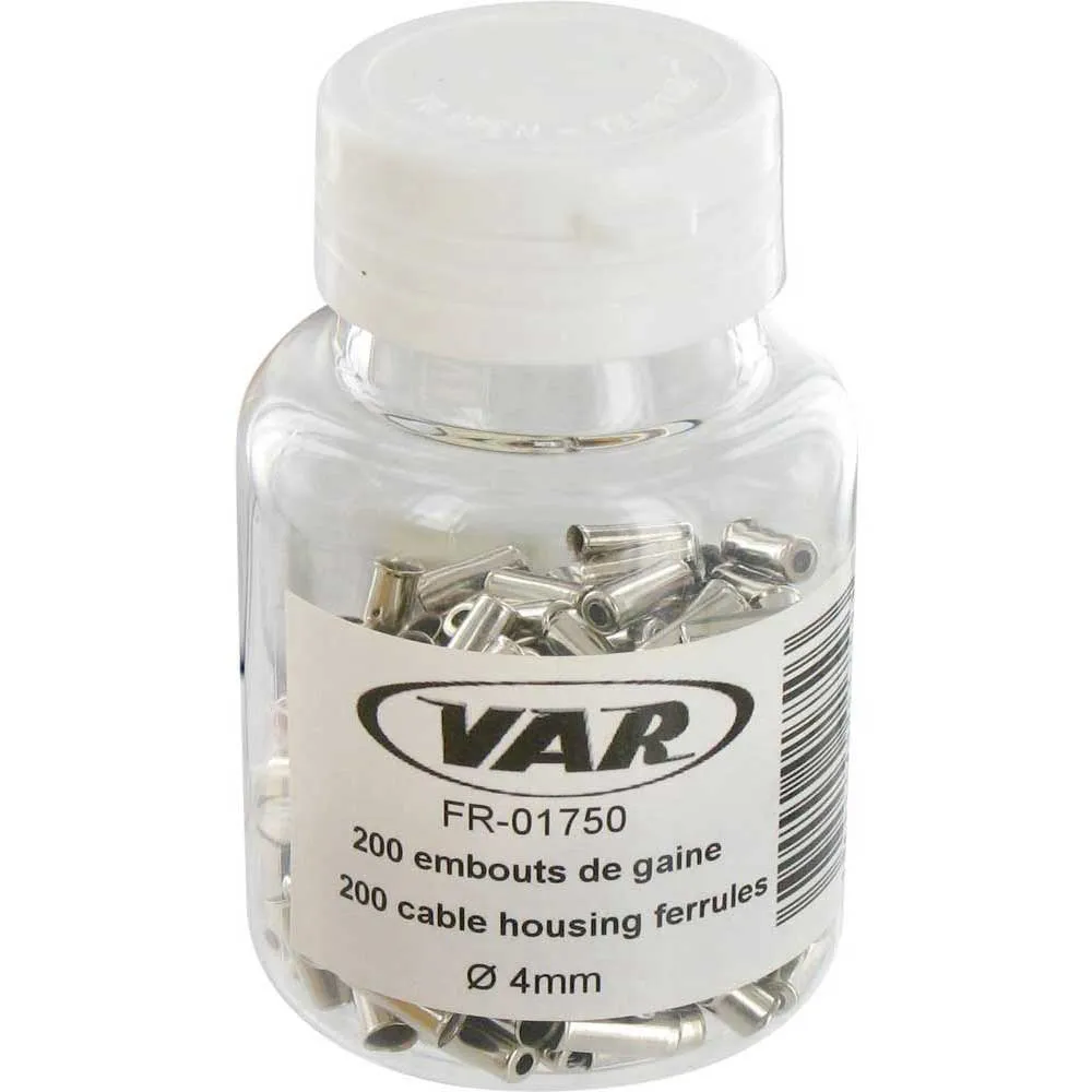 VAR Steel Kabelhylse 200 Enheter, Black, 4mm