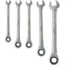 VAR Verktøy Set Of 5 Rachet Combination Wrenches, Silver, 8-15mm
