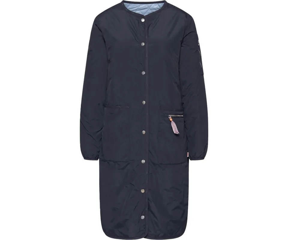 Varg Saltön Long Spring Coat Women, Jeans blue/ashley blue