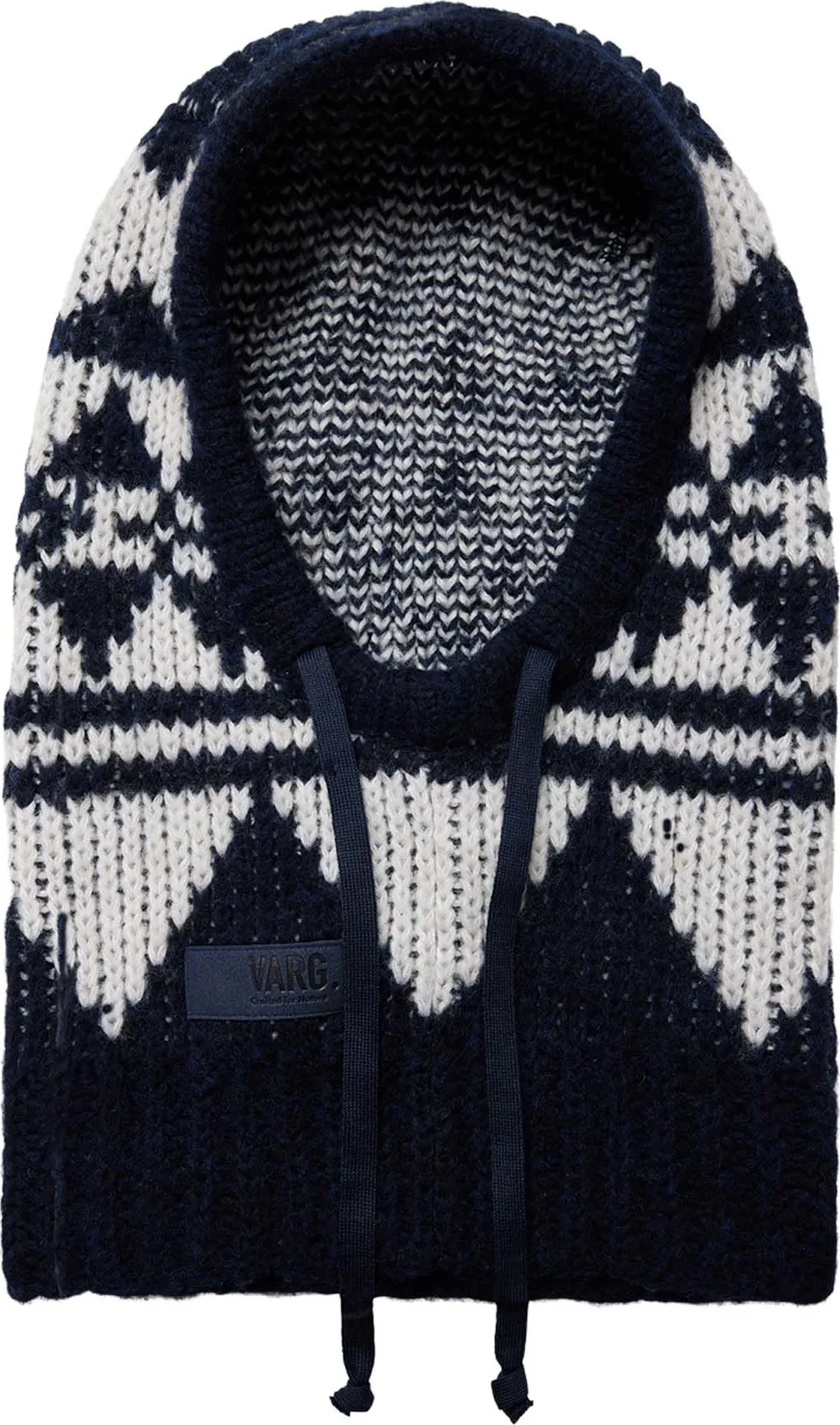 Varg Unisex Bräcke Knitted Balaclava, Dark blue with off white