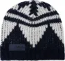 Varg Unisex Bräcke Knitted Beanie, Dark blue with off white