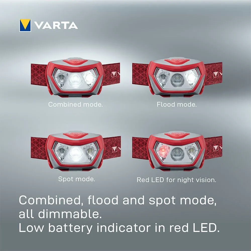 Varta H20 Pro Frontlykt, Red, One Size