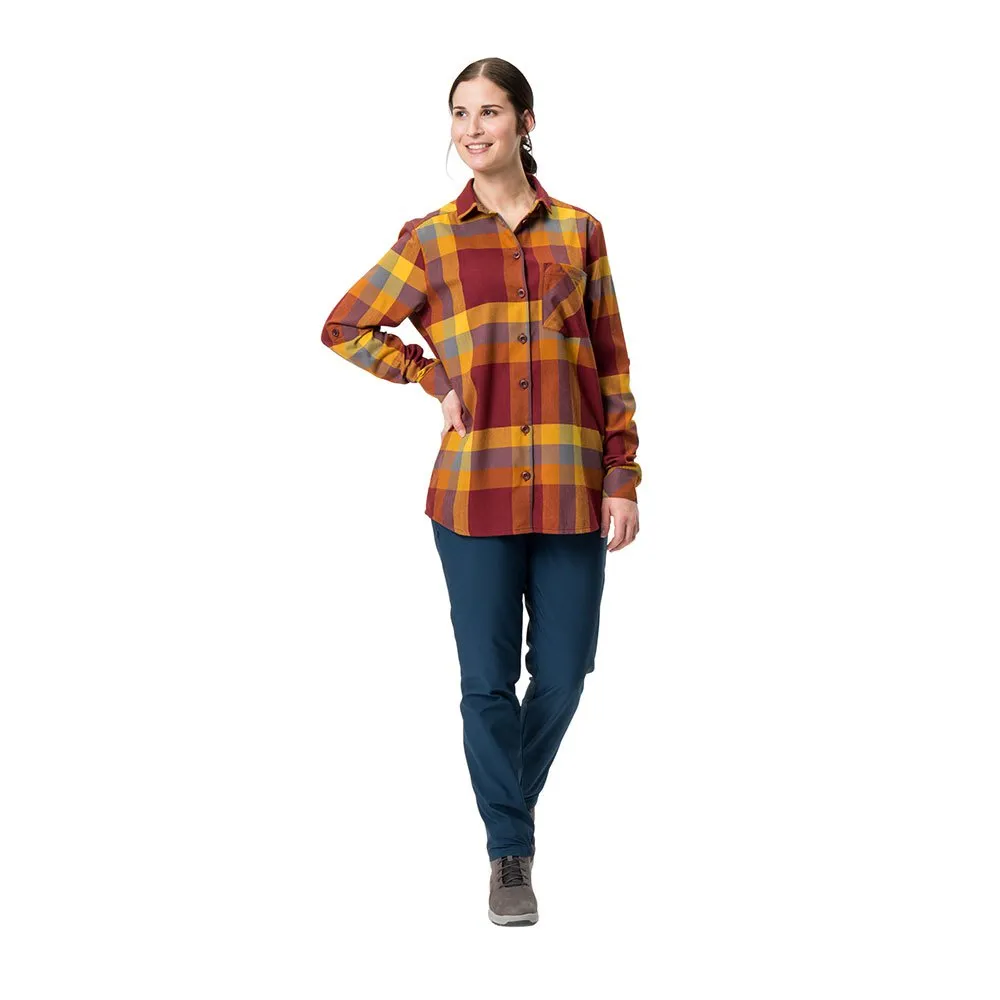 Vaude Farsund Ii Skjorte Med Lange Ermer, Dark cherry