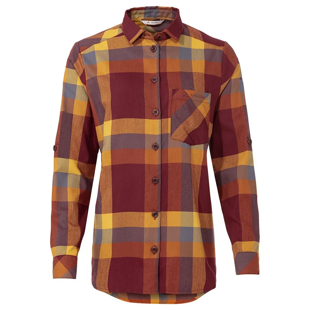 Vaude Farsund Ii Skjorte Med Lange Ermer, Dark cherry