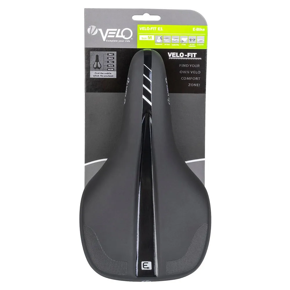 Velo Fit E1 M Sykkelsete, Black, 190mm