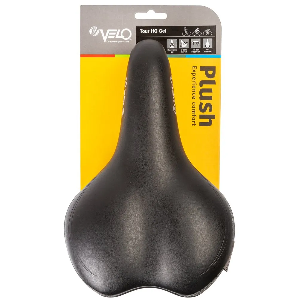 Velo Tour Hc Gel Sykkelsete, Black / grey, 168mm