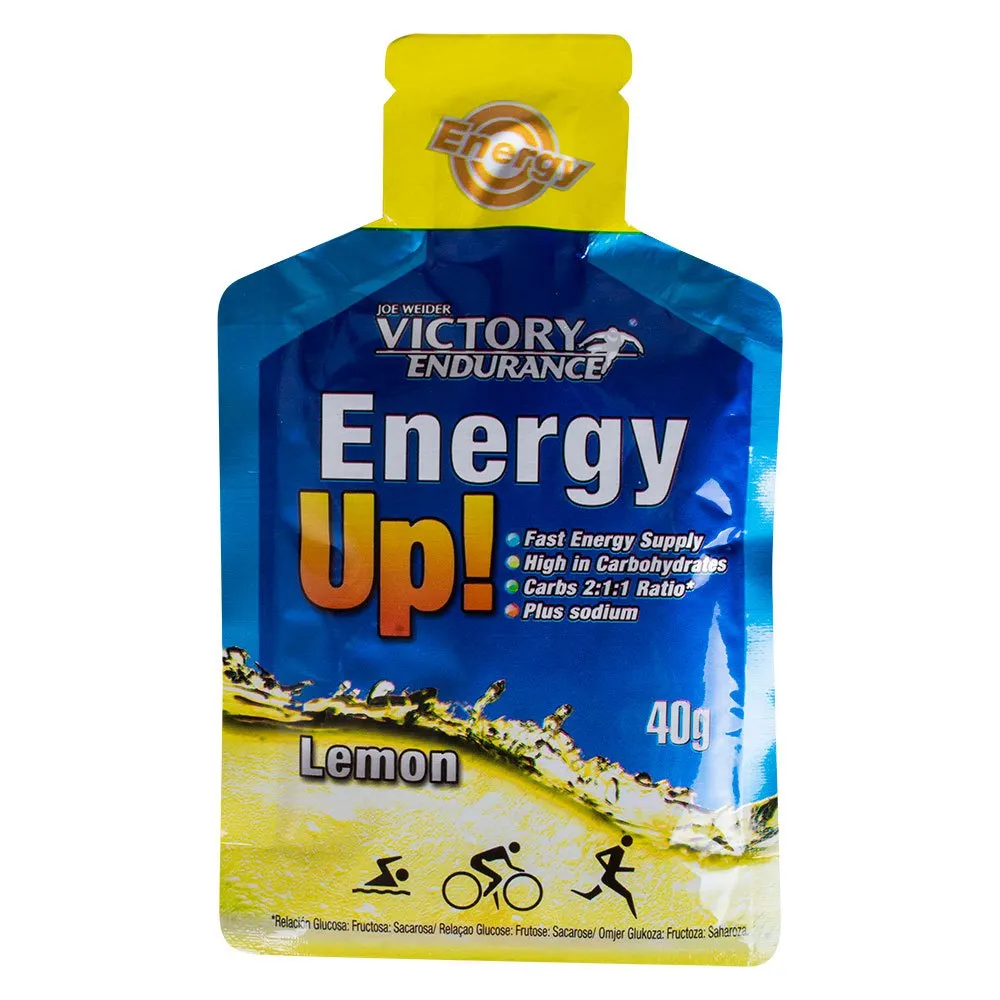 Victory Endurance Up Boks Med Energigeler Sitron 40g 24 Enheter, Lemon, One Size