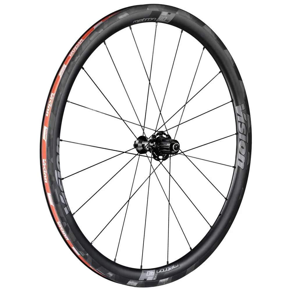 Vision Metron 40 Sl Cl Disc Tubeless Landeveishjulsett, Black, 9/12/15 x 100 / 9/12 x 135/142mm, Shimano/Sram HG