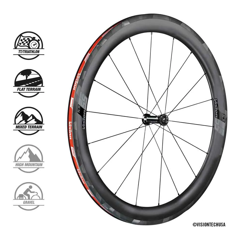 Vision Sc 55 Tubeless Landeveishjulsett, Black, 9 x 100 / 9 x 130mm, Shimano/Sram HG Vision Sc 55 Tubeless Landeveishjulsett, Black, 9 x 100 / 9 x 130mm, Shimano/Sram HG