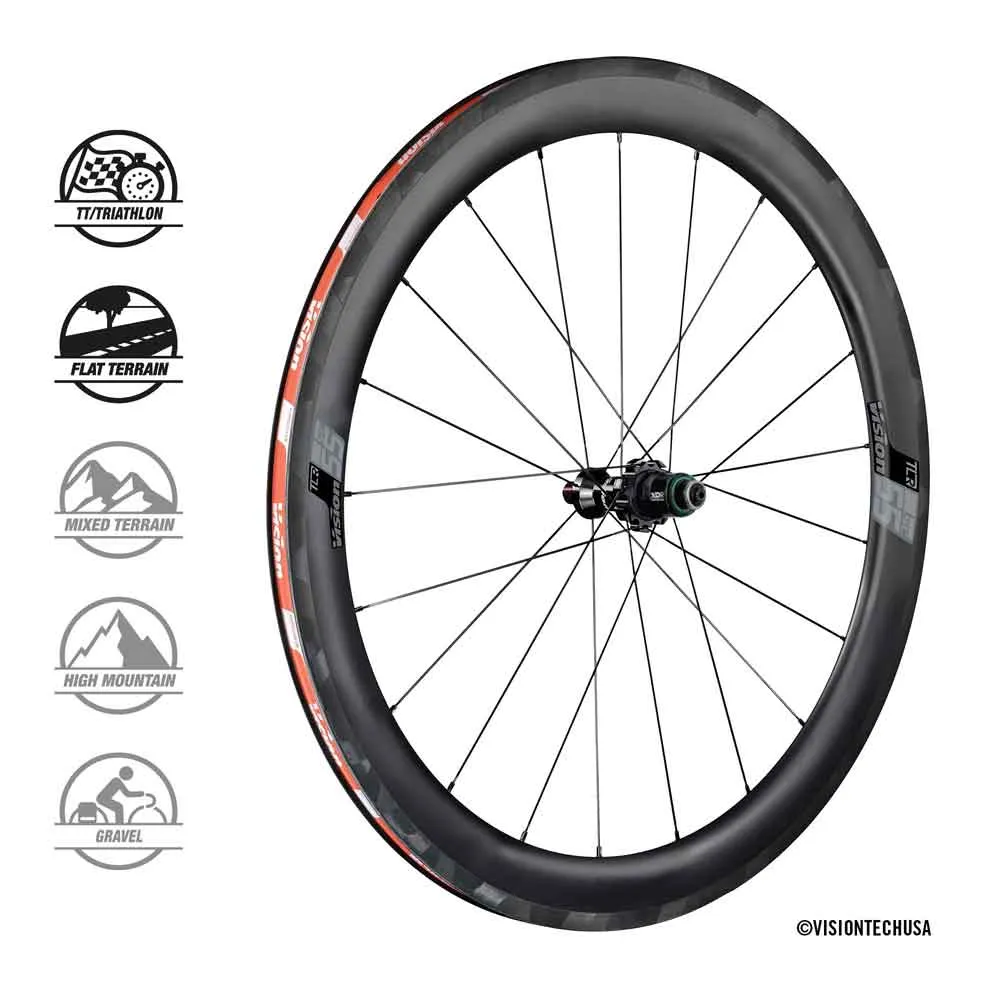 Vision Sc 55 Tubeless Landeveishjulsett, Black, 9 x 100 / 9 x 130mm, Shimano/Sram HG Vision Sc 55 Tubeless Landeveishjulsett, Black, 9 x 100 / 9 x 130mm, Shimano/Sram HG