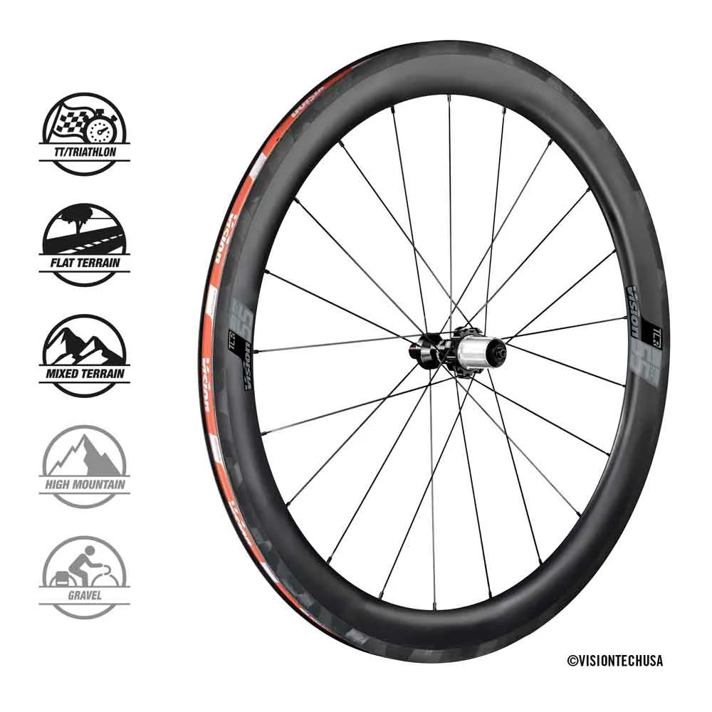 Vision Sc 55 Tubeless Landeveishjulsett, Black, 9 x 100 / 9 x 130mm, Shimano/Sram HG Vision Sc 55 Tubeless Landeveishjulsett, Black, 9 x 100 / 9 x 130mm, Shimano/Sram HG