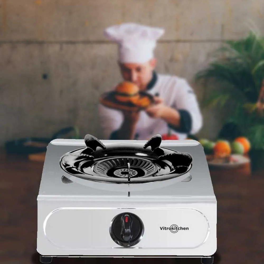 Vitrokitchen 160ib Gassring 1 Komfyr, White / black, One Size