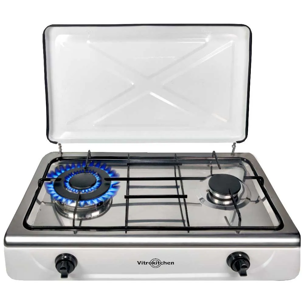 Vitrokitchen 252bb Gasskomfyr For Camping, White, One Size Vitrokitchen 252bb Gasskomfyr For Camping, White, One Size